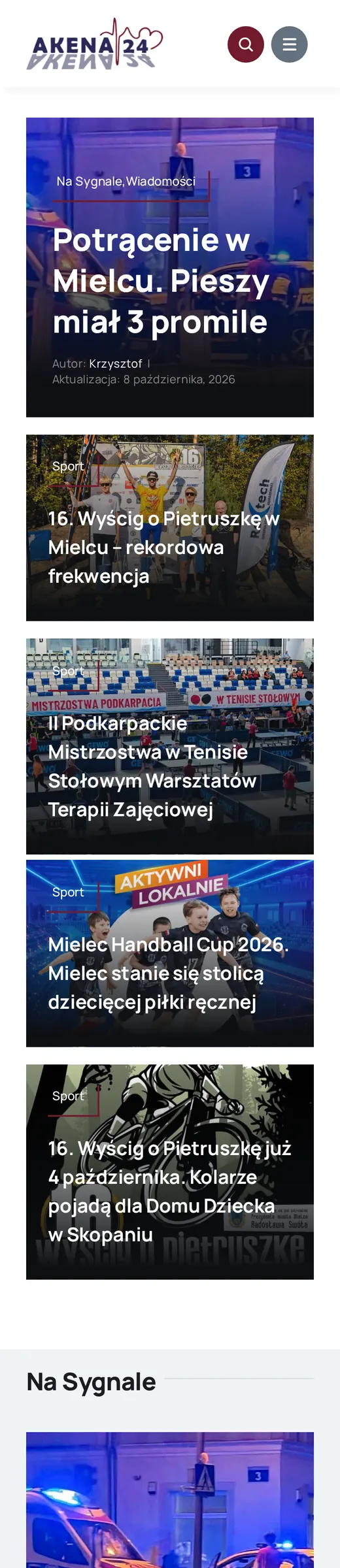 Akena24 — widok mobilny