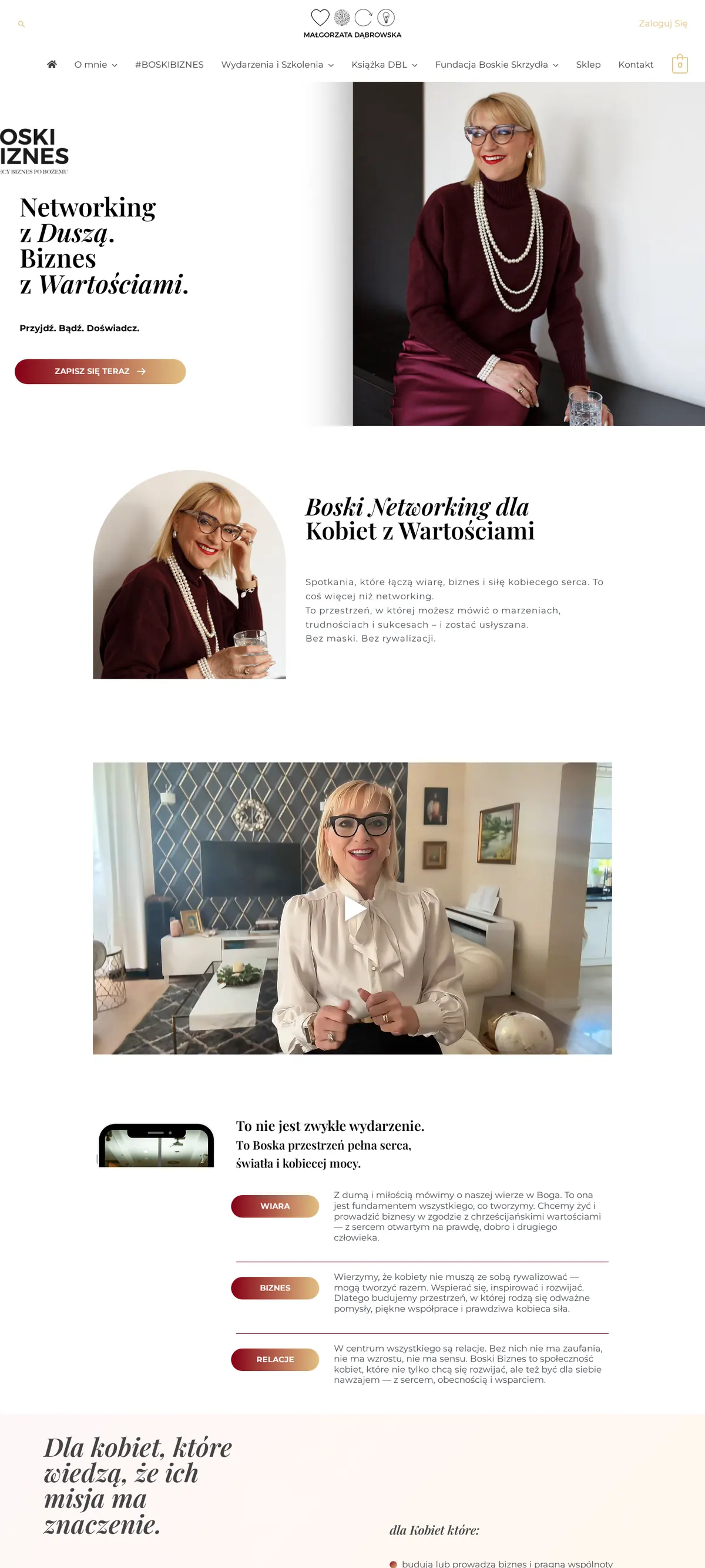 Boski Biznes — widok desktop