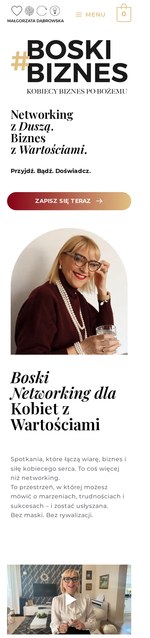 Boski Biznes — widok mobilny