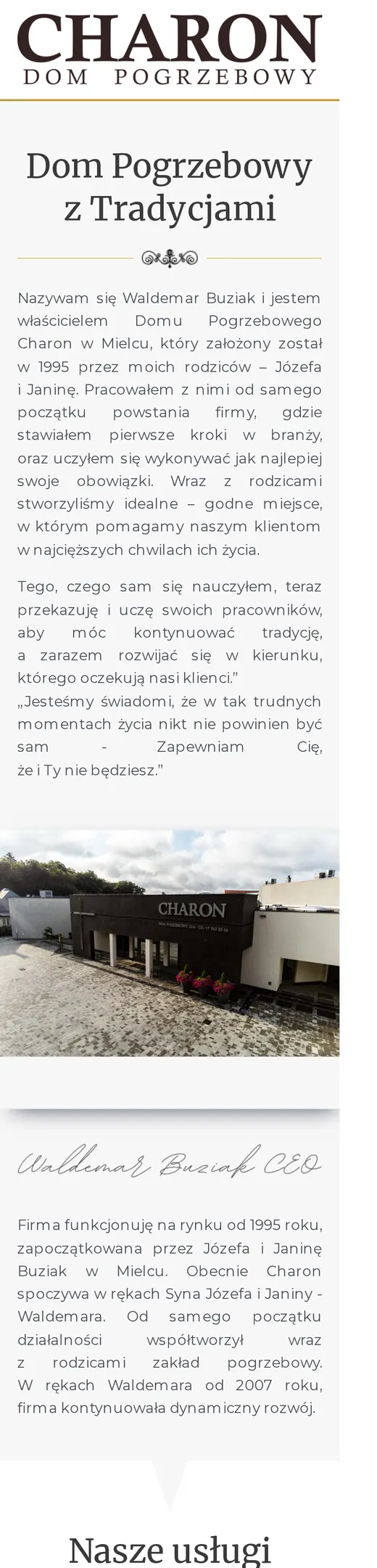 Charon Mielec — widok mobilny