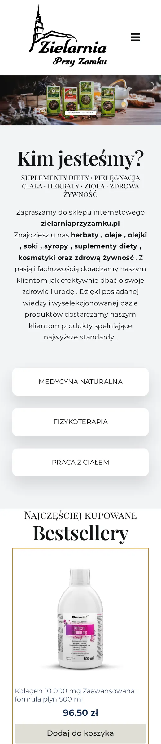 Zielarnia przy Zamku — widok mobilny